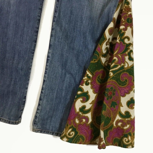 Men’s Custom Handcrafted Up-Cycled Lucky Brand Bell Bottom Flare Denim Jeans - Picture 3 of 9